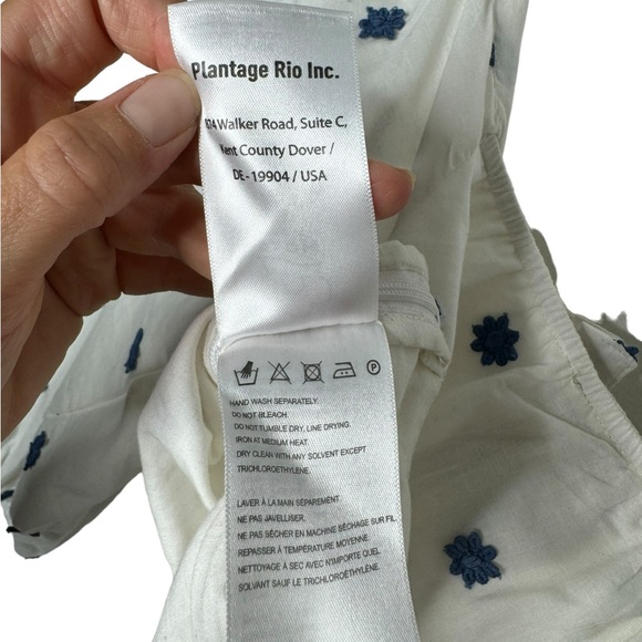 FARM Rio | Blue Embroidered Flowers Long Sleeve Crop Top Small - Picture 7 of 10